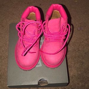 Toddler Girls Pink Timberlands Barley Worn 6c